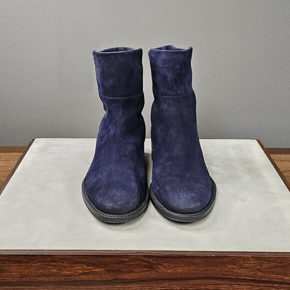 Stuart Weitzman Navy Suede Ankle Boots - Picture 3 of 5
